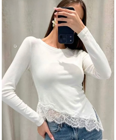 CAMISETA NINA · BAJO DE ENCAJE· BLANCA