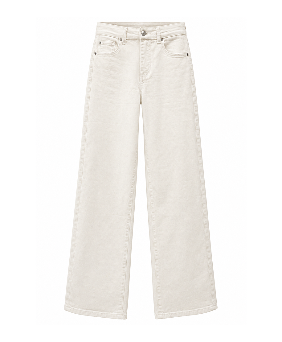 JEAN WIDE LEG BLANCO ROTO