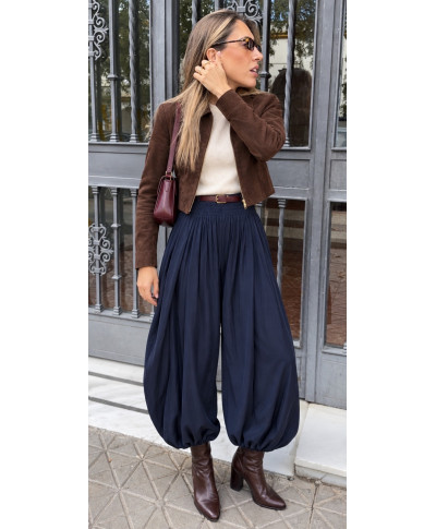 PANTALON LIVIA · BOMBACHO· MARINO
