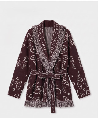 CHAQUETA ZAFIRA · ESTAMPADO ÉTNICO CON FLECOS