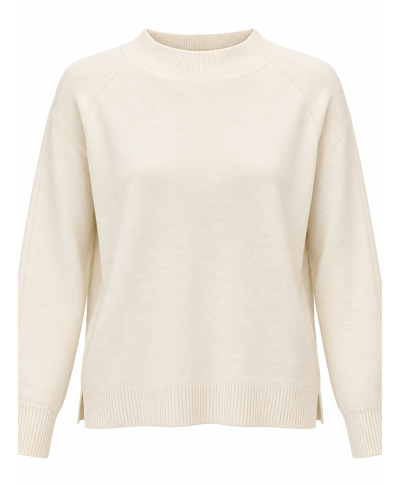 JERSEY LIORA · PUNTO BÁSICO DE CUELLO SEMIALTO · BLANCO ROTO