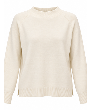 JERSEY LIORA · PUNTO BÁSICO DE CUELLO SEMIALTO · BLANCO ROTO