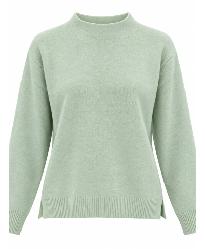 JERSEY LIORA · PUNTO BÁSICO DE CUELLO SEMIALTO · VERDE AGUA