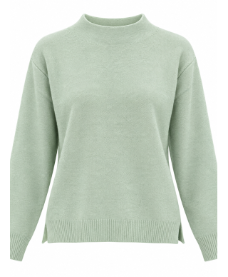 JERSEY LIORA · PUNTO BÁSICO DE CUELLO SEMIALTO · VERDE AGUA