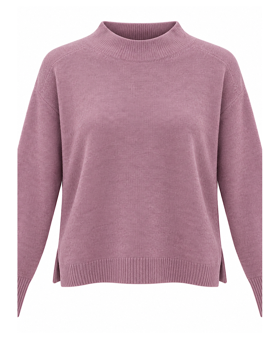JERSEY LIORA · PUNTO BÁSICO DE CUELLO SEMIALTO · MALVA