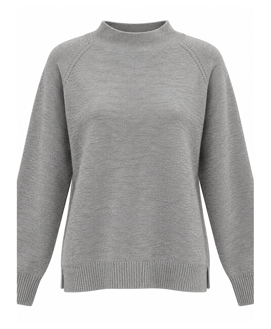JERSEY LIORA · PUNTO BÁSICO DE CUELLO SEMIALTO ·GRIS