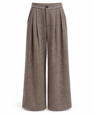 PANTALÓN INÉS · CUADROS MINI · MARRON